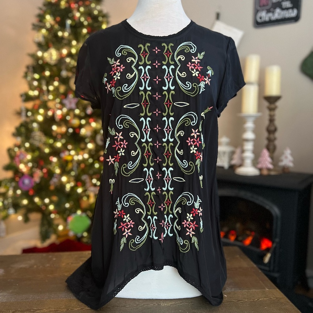 Kyla Seo Embroidered High-Low Top